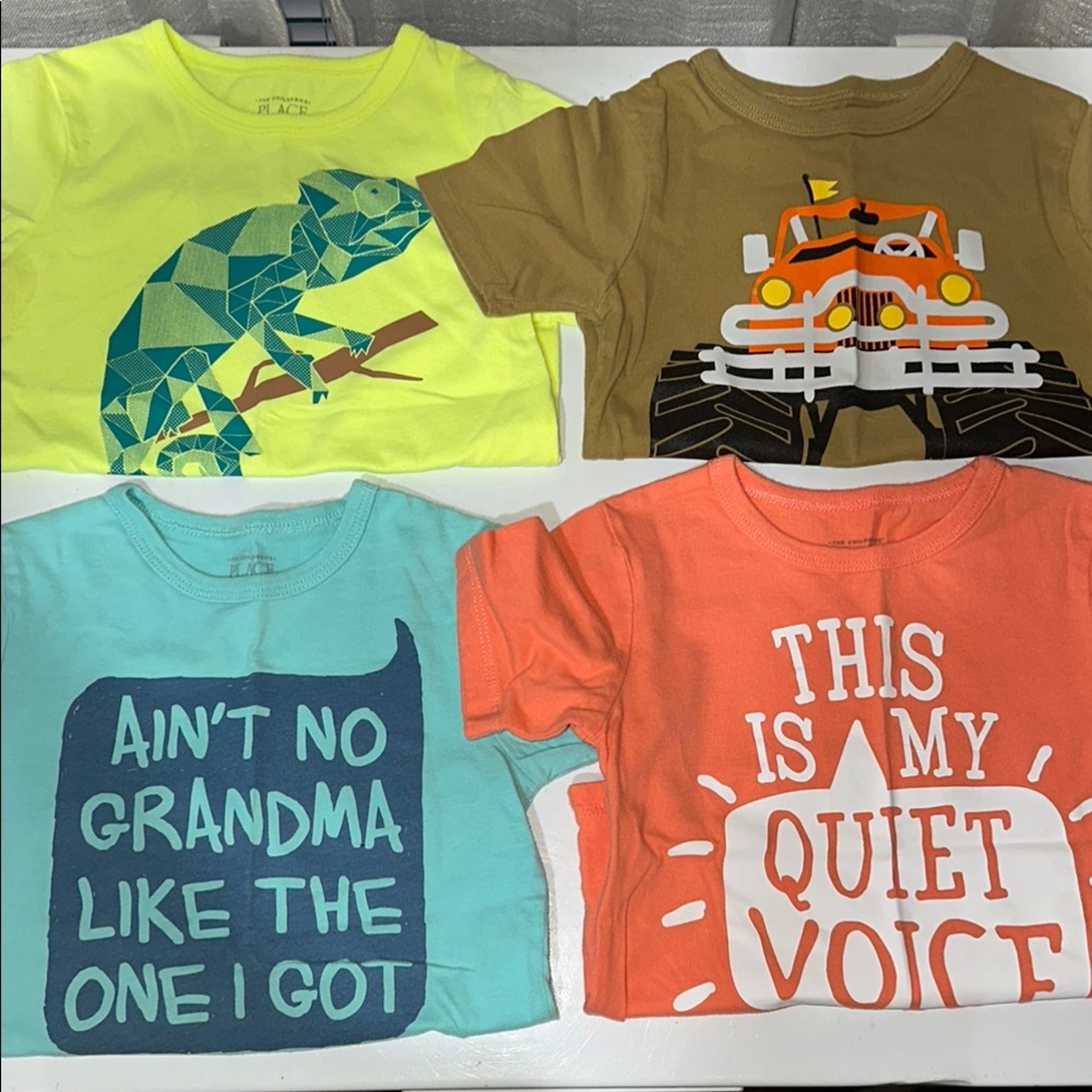 The Children's Place Yellow and Brown Short Sleeve Tees